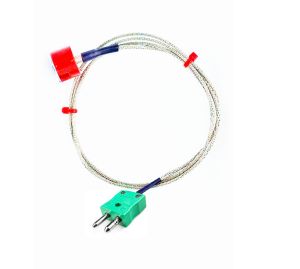 Thermocouple magntique  bouton de traction IEC Type K de 1,9 kg, cble isol PFA avec tresse en acier inoxydable se terminant en miniature ou en prise standard