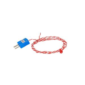 JIS Type K Thermocouple  pointe soude expose 7 / 0.2mm PFA Cble torsad double avec fiche miniature 5m