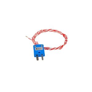 JIS Type K Thermocouple  pointe soude expose 1 / 0.2mm PFA Twin Twisted Cable avec fiche miniature 2m