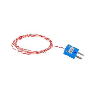 JIS Type K Thermocouple  pointe soude expose 1 / 0.2mm PFA Twin Twisted Cable avec fiche miniature 10m