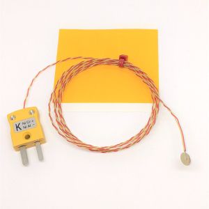 Thermocouple  disque  fil fin ANSI, PFA avec bouchon miniature - Type K