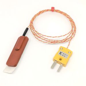 Thermocouple patch en caoutchouc de silicone ANSI, PFA double torsad avec bouchon miniature ou queues nues - Type K