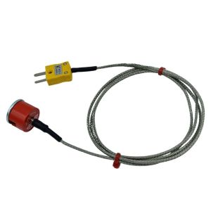 ANSI Type K 1.9kg Pull Button Magnet Thermocouple, PFA Cble isol avec tresse en acier inoxydable se terminant en miniature ou standard