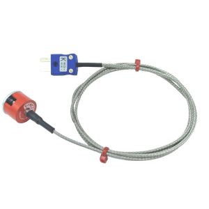 JIS Type K 1.9kg Pull Button Magnet Thermocouple, PFA Cble isol avec tresse en acier inoxydable Terminaison en miniature ou standard