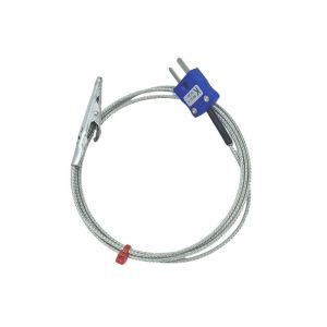 JIS Crocodile Clip Thermocouple avec Cble Surtress en Acier Inoxydable en Fibre de Verre - Type K