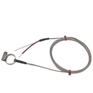 Thermocouple de surface de tuyau JIS, tresse en acier inoxydable en fibre de verre - Type K