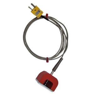 ANSI Type K 9kg Pull Power (Horseshoe) Thermocouple magntique, cble isol PFA avec tresse en acier inoxydable se terminant en miniature ou fiche standard