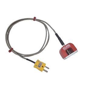 ANSI Type K 4.5kg Pull Power (Horseshoe) Magnet Thermocouple, PFA Insulated Cable avec tresse en acier inoxydable se terminant en miniature ou standard