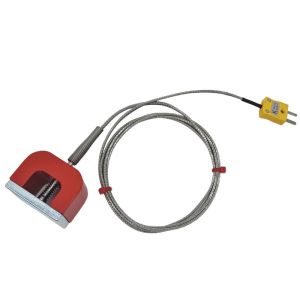 ANSI Type K 11.8kg Pull Power (Horseshoe) Thermocouple magntique, cble isol PFA avec tresse en acier inoxydable se terminant en miniature ou fiche standard