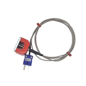 JIS Type K 4.5kg Pull Power (fer  cheval) Thermocouple magntique, cble isol PFA avec tresse en acier inoxydable se terminant en miniature ou standard