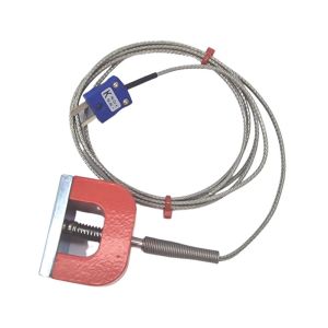 JIS Type K 11.8kg Pull Power (Horseshoe) Magnet Thermocouple, PFA Insulated Cable avec tresse en acier inoxydable Terminating in Miniature or Standard Plug
