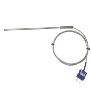 Sonde thermocouple  usage gnral, cble isol en fibre de verre avec sur-tresse en acier inoxydable - Type K JIS avec terminaison de fiche miniature - Longueur de 2 m