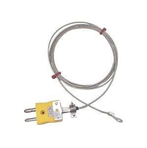 Thermocouple de laveuse ANSI Type K, cble isol en fibre de verre avec tresse en acier inoxydable se terminant par des queues nues ou une fiche standard