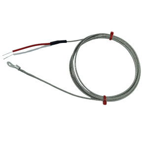 Thermocouple de laveuse JIS Type K, cble isol en fibre de verre avec tresse en acier inoxydable se terminant par des queues nues ou une fiche standard