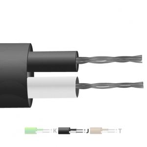 Type J PTFE Isolé Flat Paire Thermocouple Câble / Fil (IEC)