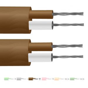 Type T Câble / fil thermocouple à paire plate isolée en PVC (IEC)