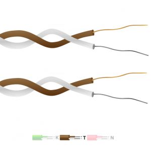 Type T PFA Isolé Double Paire Torsadée Thermocouple Câble / Fil (IEC)