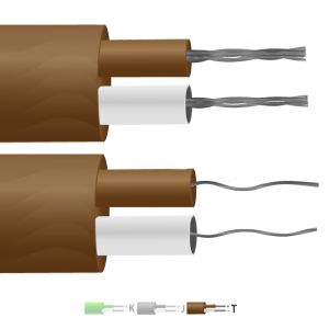 Type T PTFE Isolé Flat Paire Thermocouple Câble / Fil (IEC)