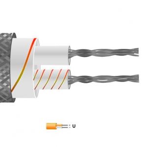 Câble / fil à paire plate isolé en fibre de verre de type U avec surbraïste en acier inoxydable (IEC)