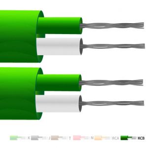 Cble / fil de thermocouple  paire plate isole (IEC) en PVC de type VX (KCB) pour une utilisation avec des thermocouples de type K