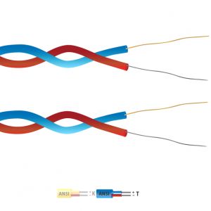 Type T PFA Isolé Twin Twisted Paire Thermocouple Câble / Fil (ANSI)