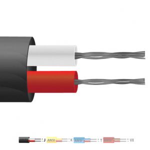 Cble / fil de thermocouple  paire plate isol en PVC de type J (ANSI)