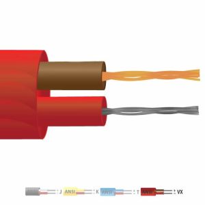 Cble / fil de thermocouple  paire plate isol en PVC de type Vx (ANSI)