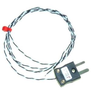 Thermocouple  jonction expose IEC double torsad isol PFA avec prise miniature - Type J - Taille du brin 1/0,5 - Longueur 300 mm