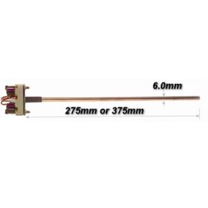 Insert remplaable pour sonde industrielle Platinum Resistance Pt100 avec extension de calorifuge - 275 mm x 6,0 mm