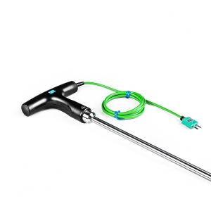 Sonde d’aiguille de poche en forme de T - Asphalte ou Traitement des aliments 1M / 1.4M - Type K