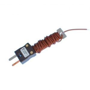 Thermocouple  jonction expose CEI avec mini-prise intgre - Type T - Paire plate PFA - Longueur 1M