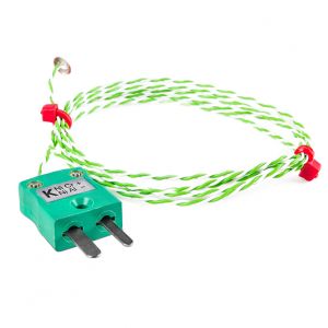 Thermocouple  disque  fil fin CEI, PTFE avec fiche miniature - Type K,J