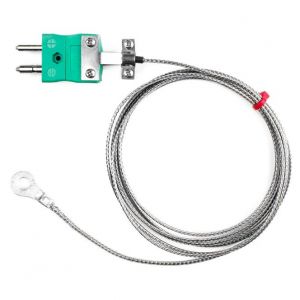 Thermocouple  rondelle CEI, cble isol en fibre de verre avec sur-tresse en acier inoxydable se terminant par des queues nues ou une prise standard - Type K