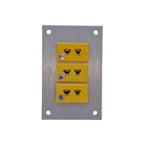 Panneau aluminium pour connecteur thermocouple avec douilles miniatures ANSI Type K - 3 voies