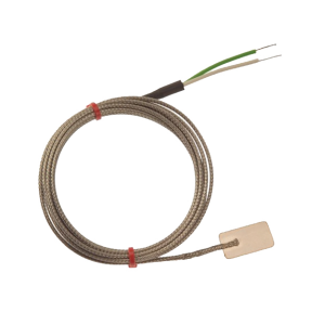 Thermocouple  lames CEI, cble isol en fibre de verre avec sur-tresse en acier inoxydable - Type K avec terminaison  queues nues - Longueur 1 m