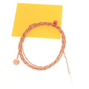 Thermocouple  disque  fil fin ANSI, PFA avec fiche miniature - Type K avec terminaison  queue nue - 2M