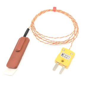 Thermocouple en caoutchouc de silicone ANSI, PFA double torsad - Type K avec terminaison de fiche miniature - 2M