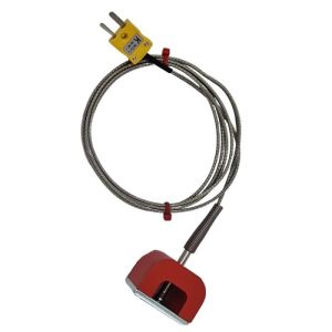 Thermocouple magntique ANSI Type K 9 kg (fer  cheval), cble isol PFA avec sur-tresse en acier inoxydable se terminant par une prise miniature - 3M