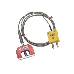 Thermocouple magntique ANSI Type K 9 kg (fer  cheval), cble isol PFA avec sur-tresse en acier inoxydable se terminant dans une prise standard - 3M