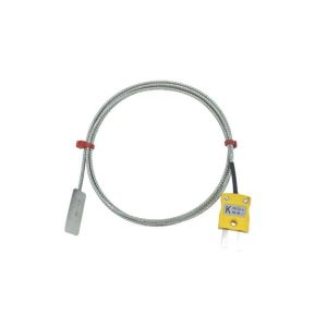 Thermocouple  feuilles ANSI, cble isol en fibre de verre avec sur-tresse en acier inoxydable se terminant par une prise miniature - Longueur 5 m