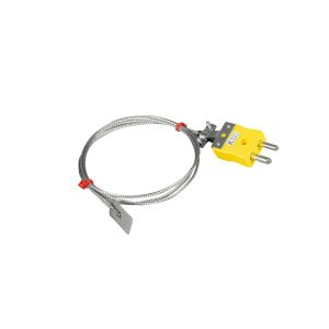 Thermocouple  lames ANSI, cble isol en fibre de verre avec sur-tresse en acier inoxydable se terminant par une prise standard - longueur 2 m