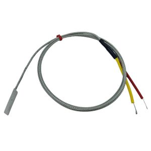 Thermocouple  lames ANSI, cble isol en fibre de verre avec sur-tresse en acier inoxydable se terminant par des queues nues - Longueur 1 m