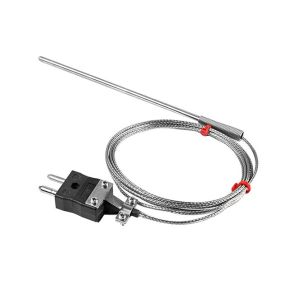 Sonde thermocouple  usage gnral CEI, cble isol en fibre de verre avec sur-tresse en acier inoxydable - Type J - Terminaison de fiche standard - 2M