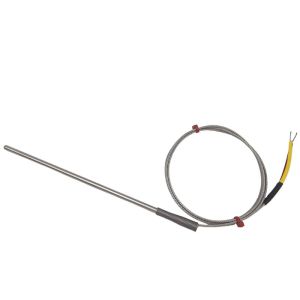 Sonde thermocouple  usage gnral ANSI, cble isol en fibre de verre avec sur-tresse en acier inoxydable - Type K se terminant par des queues nues - Longueur de 1 m