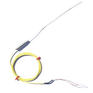 Thermocouple  isolation minrale  rponse rapide de 0,25 mm de diamtre avec pot uni et queues PFA ANSI - Type K - Jonction mise  la terre - Longueur de 150 mm