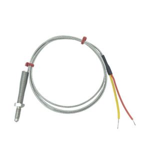 Thermocouple de buse ANSI, cble isol en fibre de verre avec sur-tresse en acier inoxydable - Type K se terminant en queues nues - Longueur 5M