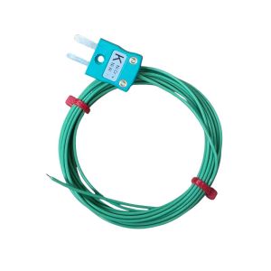 Thermocouple IEC  jonction expose  paires isoles isoles en PFA avec bouchon miniature - Type K - Longueur du brin de 1/0,3 mm - 2 m de longueur
