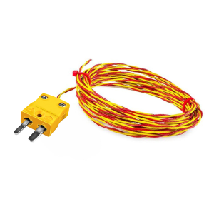 Thermocouple  pointe soude soude double torsion torsade haute temprature ANSI de type K avec terminaison de prise miniature - Longueur 5M