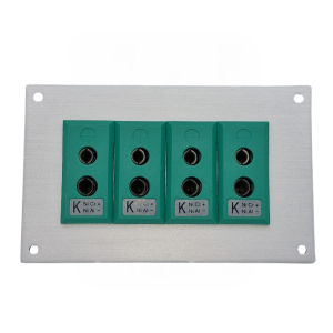 Panneau aluminium pour connecteur thermocouple avec prises standard IEC Type K - 4 voies
