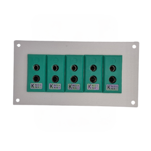 Panneau aluminium pour connecteur thermocouple avec sockets standard IEC Type K - 5 voies